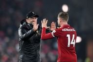 Jordan Henderson and Jurgen Klopp after the victory